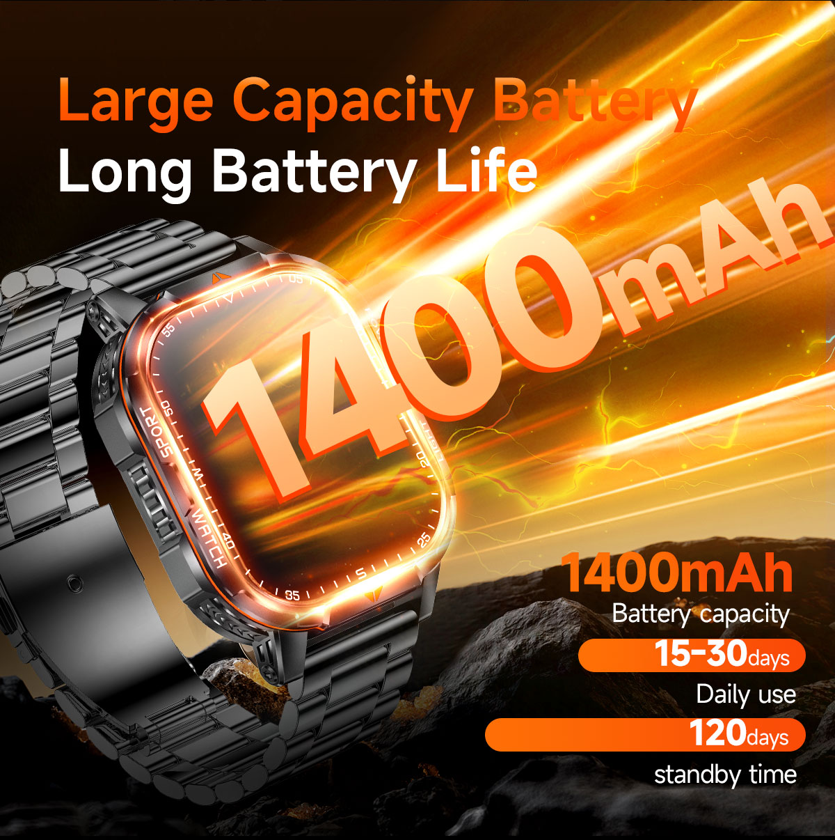 2026 Yeni 1400mAh Süper Büyük  - Heart Rate Gps Watch incelemesi ve fiyatı